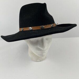 Outback Trading Co Hat Small Wide Open Space 1336 Black Wool Tassy Crushable